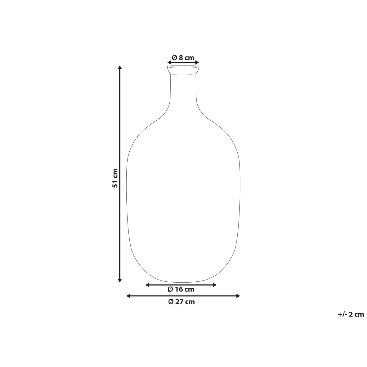 Wazon na kwiaty szklany 51 cm złoty brąz DALCHINI