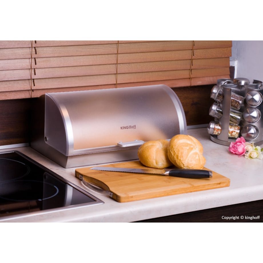 Chlebak stalowo-akrylowy pojemnik na chleb pieczywo bułki KINGHOFF