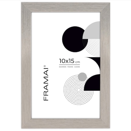 Srebrna ramka na zdjęcia 10x15 cm rama MDF ramki do zdjęć 15x10 cm FRAMAI®