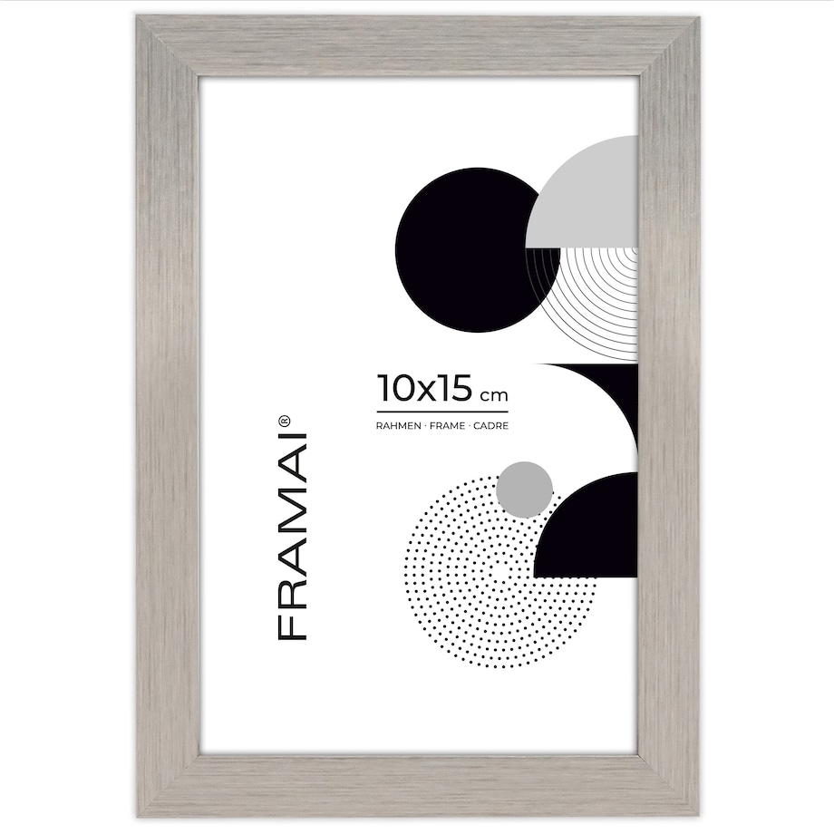 Srebrna ramka na zdjęcia 10x15 cm rama MDF ramki do zdjęć 15x10 cm FRAMAI®