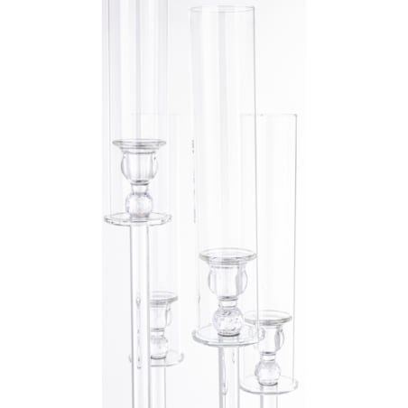 Świecznik ozdobny szklany na 5 świec 104x33x20 cm MULTISY transparent