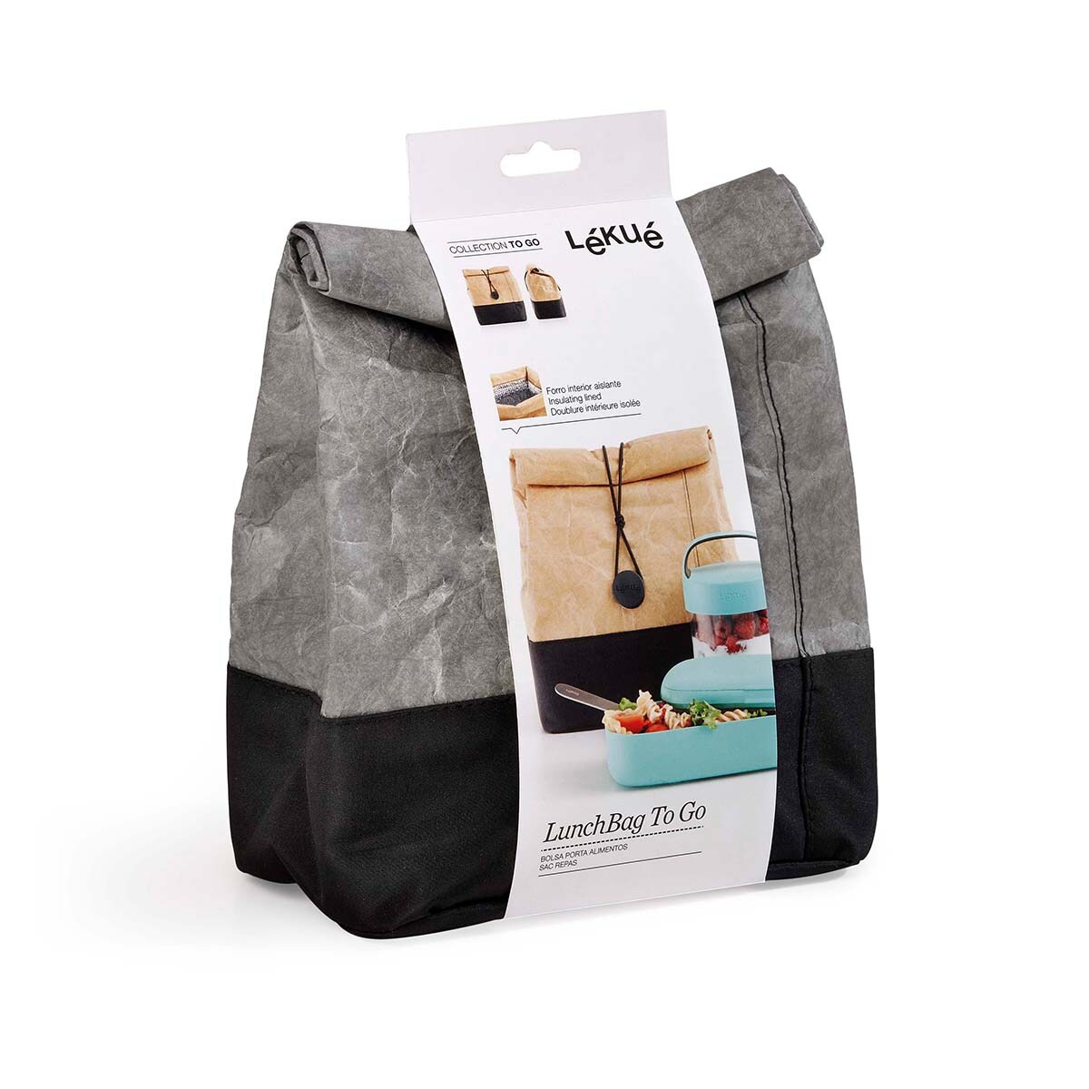 Torba lunchowa termiczna TO GO - szara / Lekue