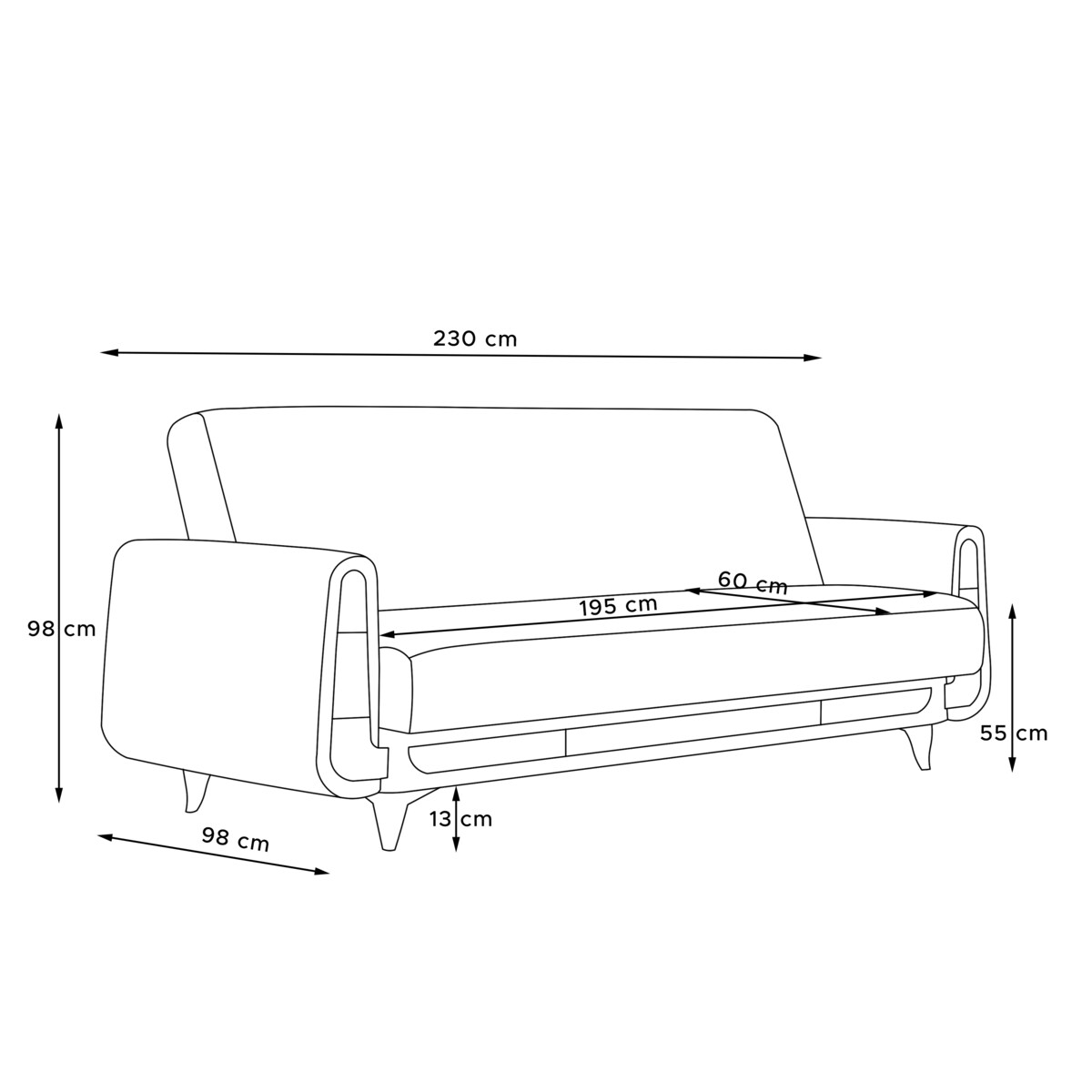 KONSIMO GUSTAVO II Sofa 3-osobowa, kolor żółty