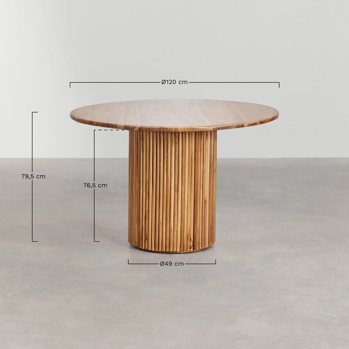 Okrągły stół z drewna tekowego 120 cm Istra