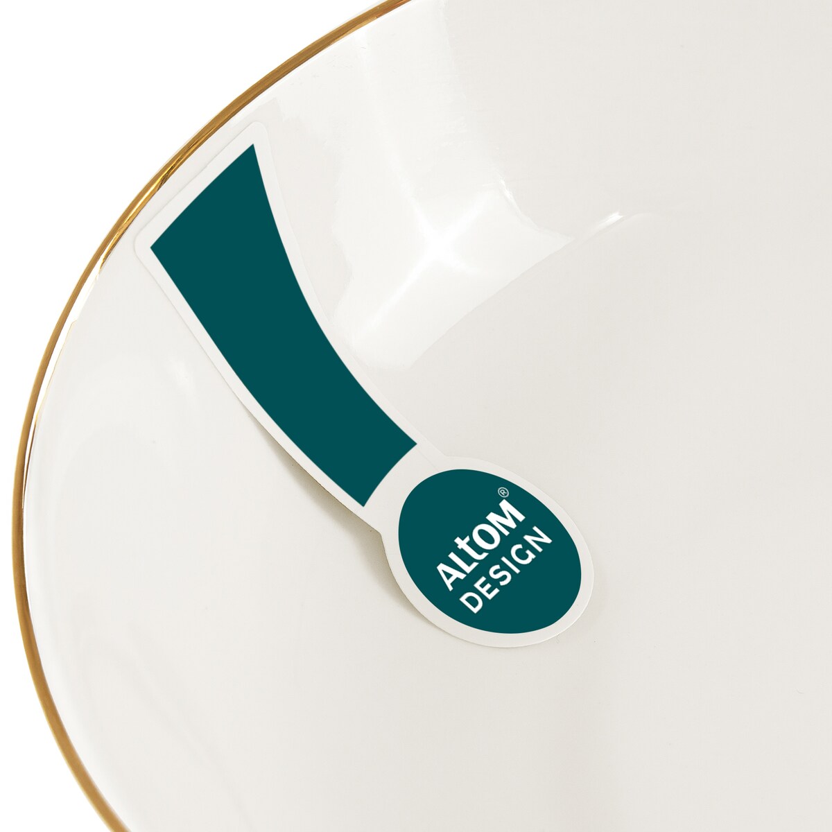 KONSIMO AD BELLA, Talerz głęboki 6 szt., kolor ecru/złoty