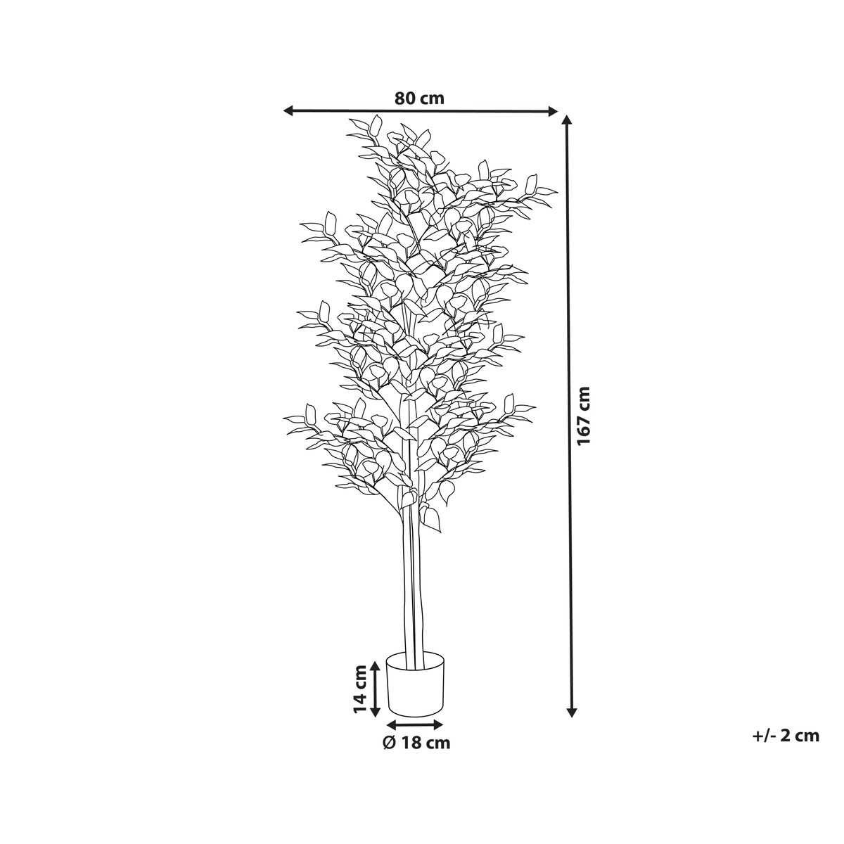 Sztuczna roślina FICUS 167 cm Zielony