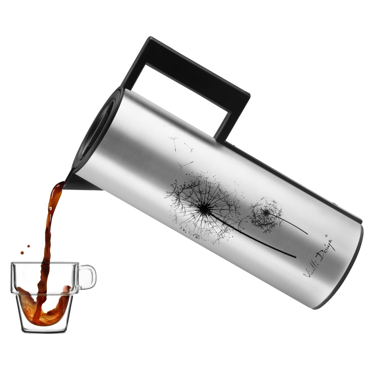 Termos z wkładem szklanym 1L CORTO stalowy 231628