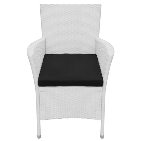 vidaXL 5-cz. zestaw mebli ogrodowych, rattan PE, kremowa biel