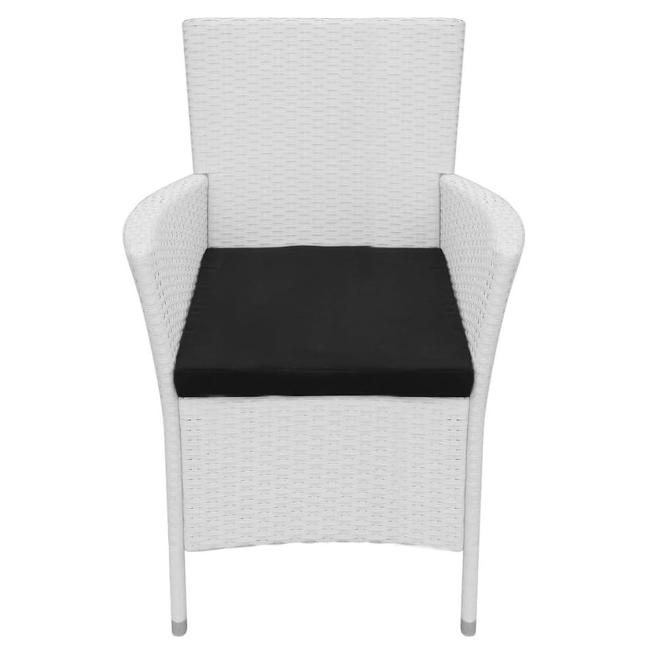 vidaXL 5-cz. zestaw mebli ogrodowych, rattan PE, kremowa biel