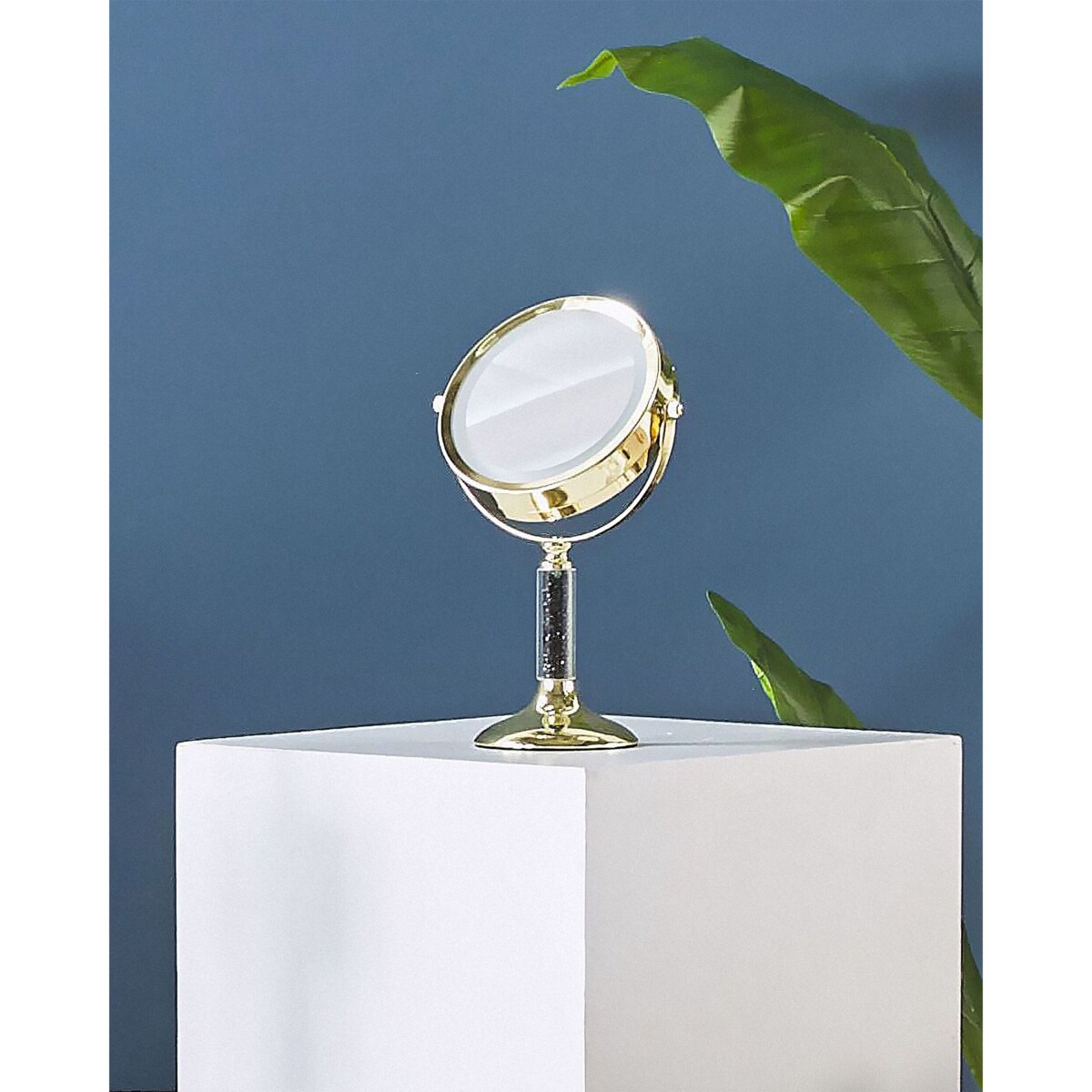 Lusterko kosmetyczne LED ø 18 cm złote BAIXAS