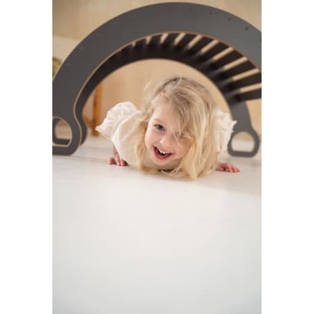 DUŻY bujak montessori + DUŻA zjeżdżalnia CHMURKI - szary