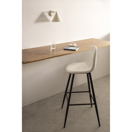 Krzesło barowe sztruksowe, metalowe nogi 75 cm Glamm