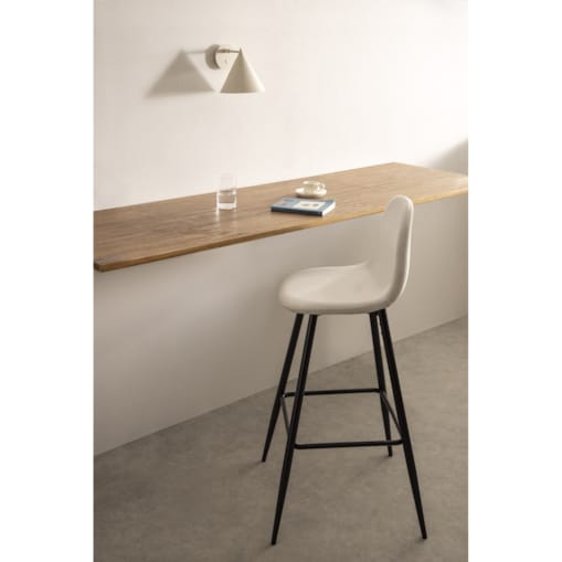 Krzesło barowe sztruksowe, metalowe nogi 75 cm Glamm