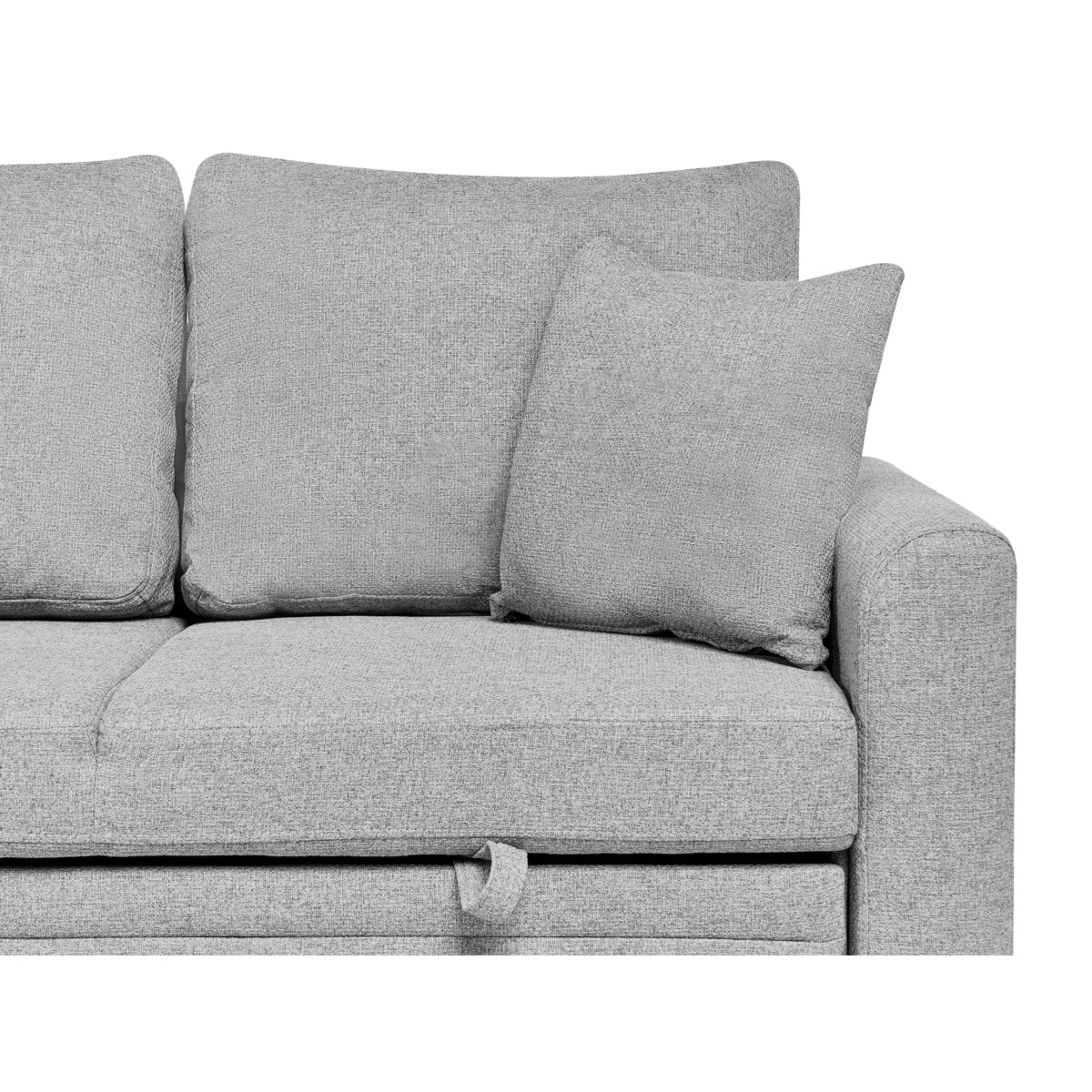 Narożnik rozkładany NASSJO Len syntetyczny Szary dla 3 osób Prawostronny