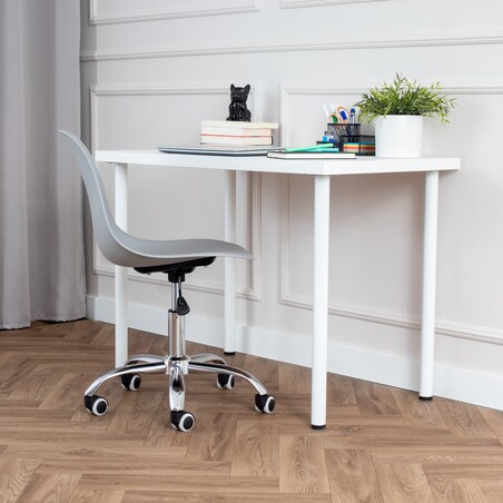 Fotel krzesło biurowe obrotowe do biurka gabinetu plastikowe szare