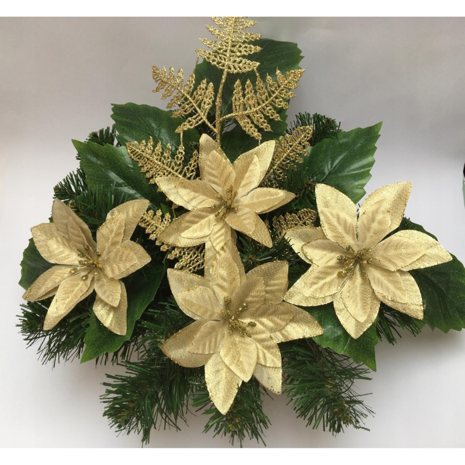 GOTOWY STROIK DONICZKA CIĘŻKA wiązanka sztuczny kwiat GWIAZDA betlejemska