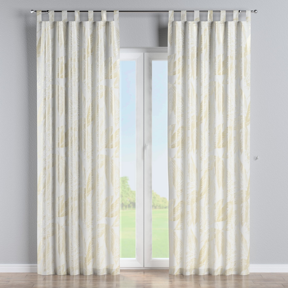 Zasłona na szelkach 1 szt. 130x245 ecru liście