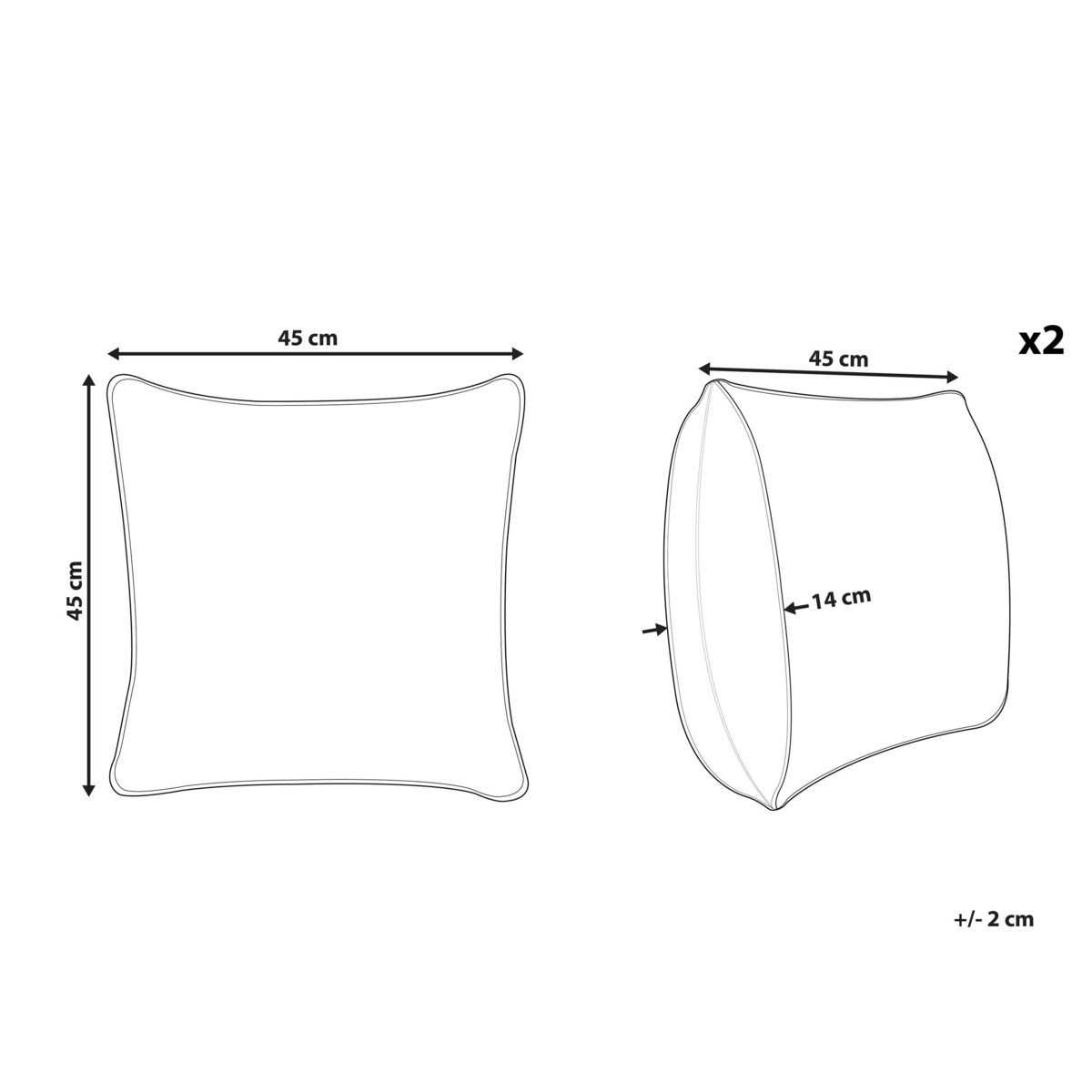 2 poduszki dekoracyjne włochacze 45 x 45 cm brązowe COROKIA