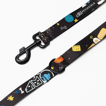 Smycz miejska dla psa lub kota "I need space" - Szerokość taśmy: 25mm, Rozmiar: L oraz Rodzaj: Mały karabinek