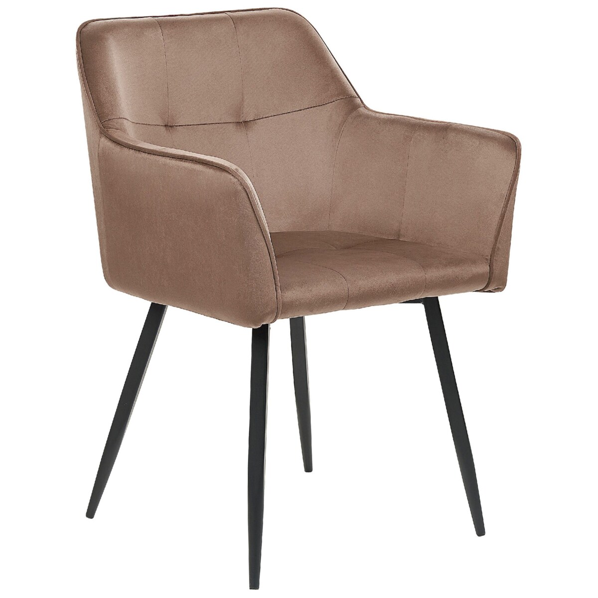 Zestaw 2 krzeseł do jadalni JASMIN Welur Brązowy