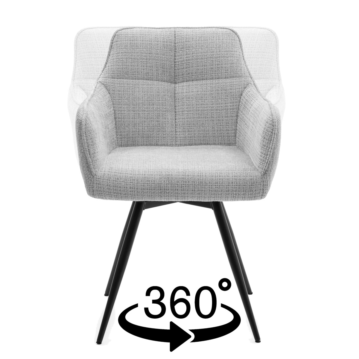 Krzesło tapicerowane obrotowe boucle do salonu QUATTRO jasnobeżowe