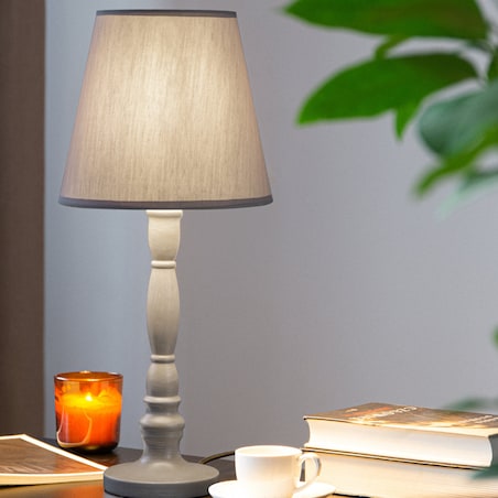 KONSIMO GITTA Klasyczna lampka nocna kolor szary