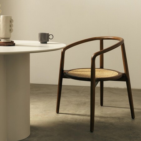 Krzesło drewniane CHARLOTTA 80x60x57 cm orzech zaokrąglone