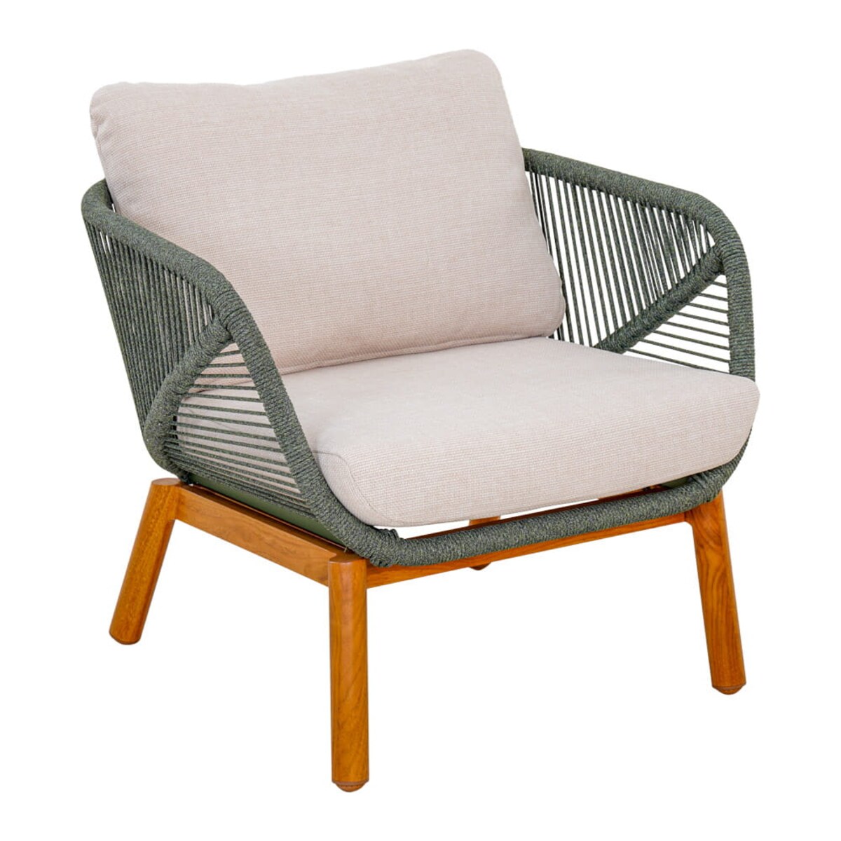 Zestaw mebli ogrodowych Auro z sofą i fotelami, stolik kawowy, beżowy