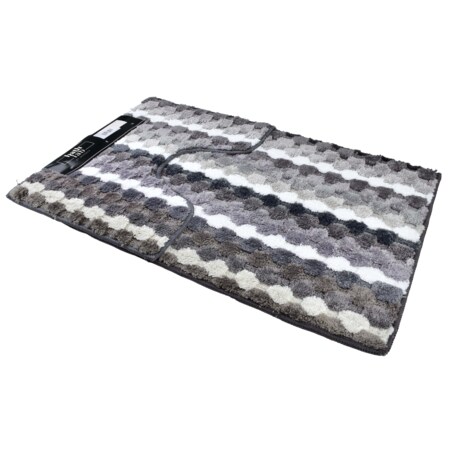 ZAC Komplet 2 dywaników 50x90cm/50x40cm paski szary