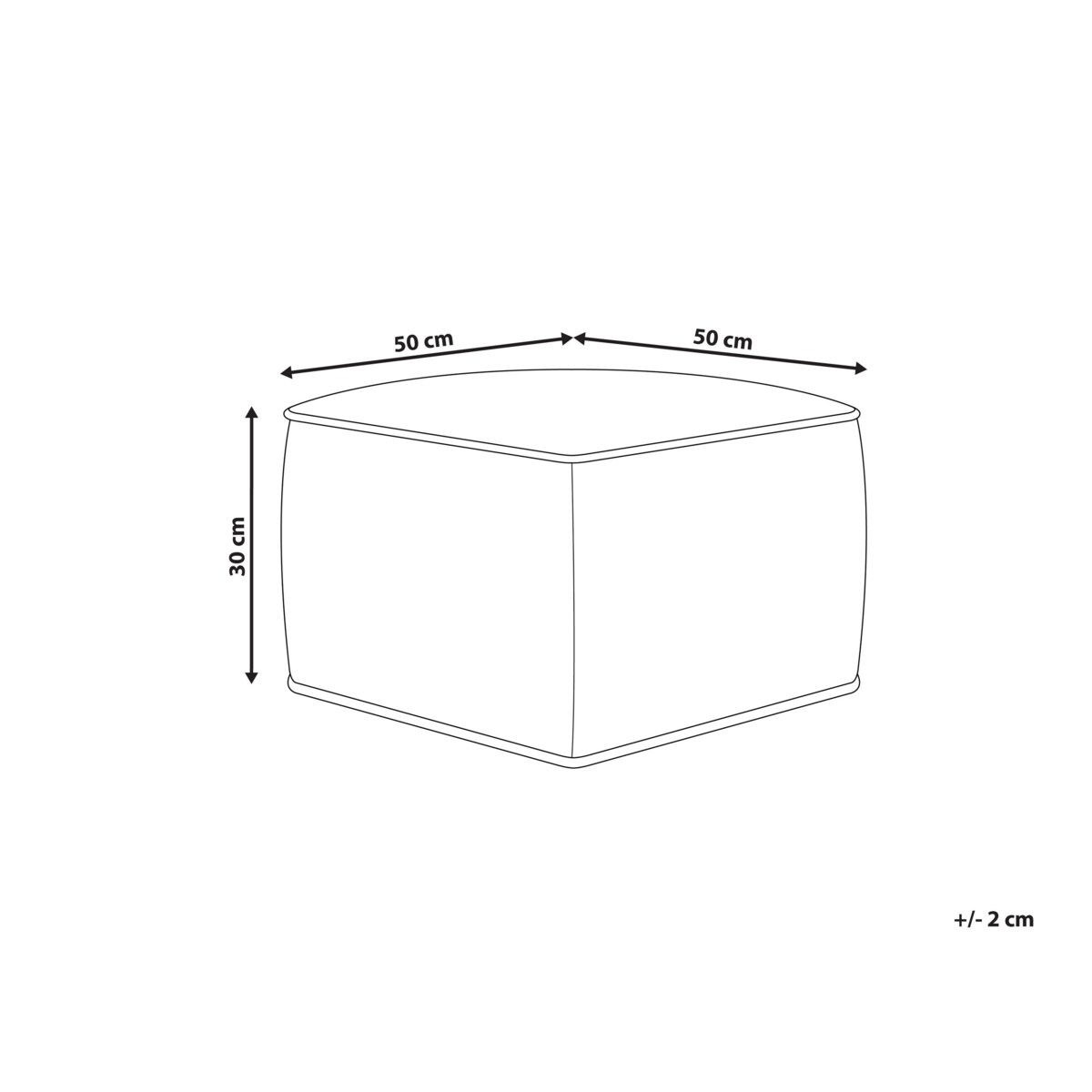 Puf welurowy 50 x 50 x 30 cm jasnobeżowy DAREYN