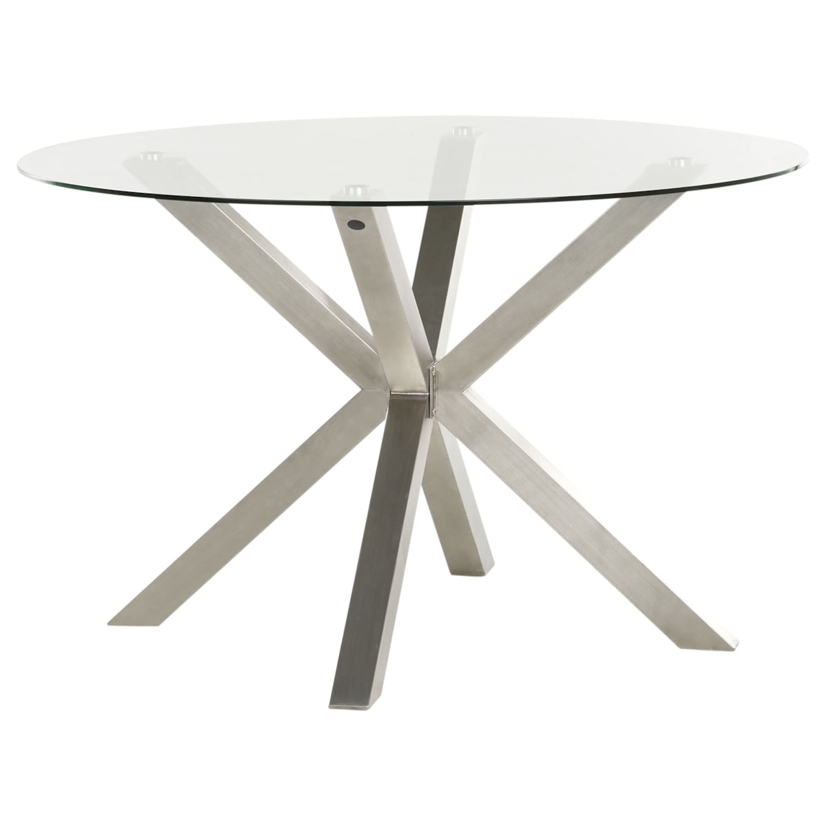 Stół ogrodowy MALETTO 120 cm 120 cm Szkło Srebrny