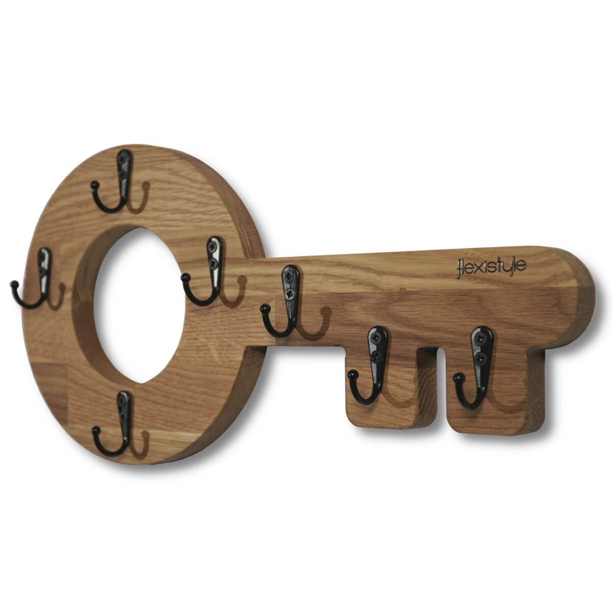 Drewniany wieszak na klucze Klucz Retro Dębowy