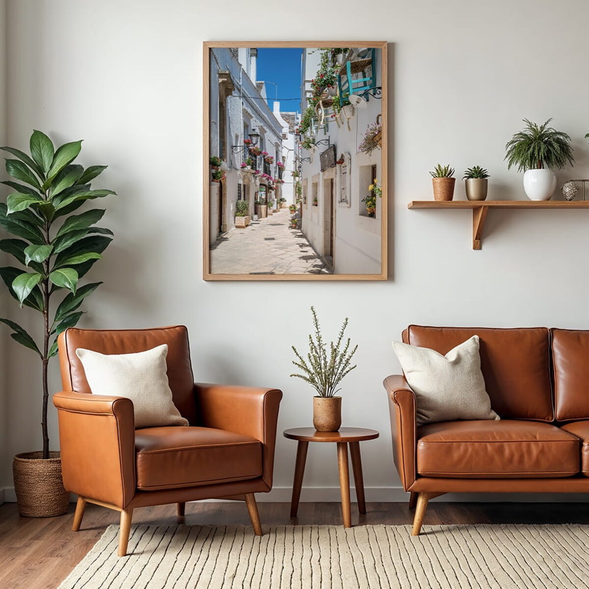 plakat malownicza uliczka locorotondo apulia włochy 50x70