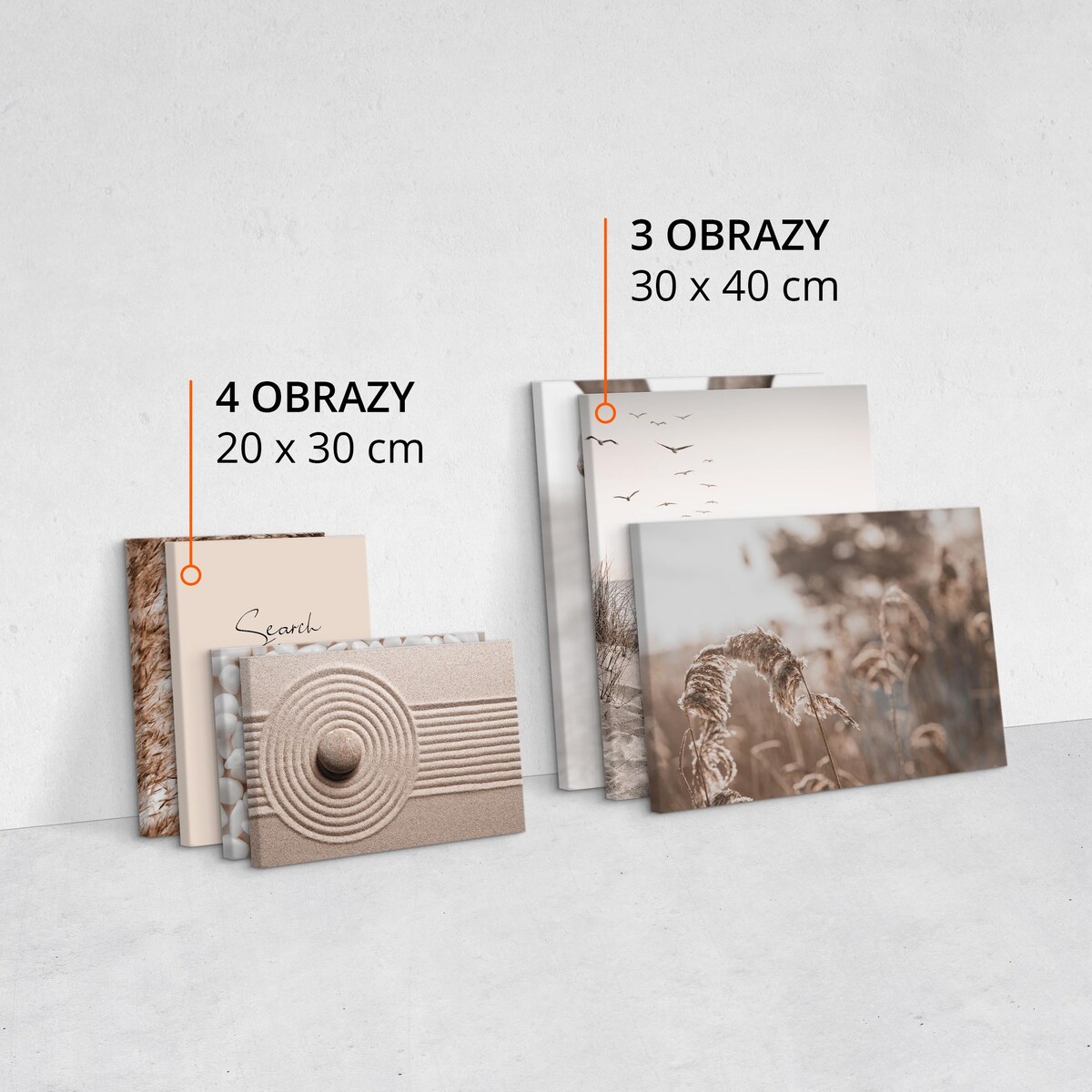 Zestaw Obrazów MORZE Trawy Plaża Boho 110x80cm