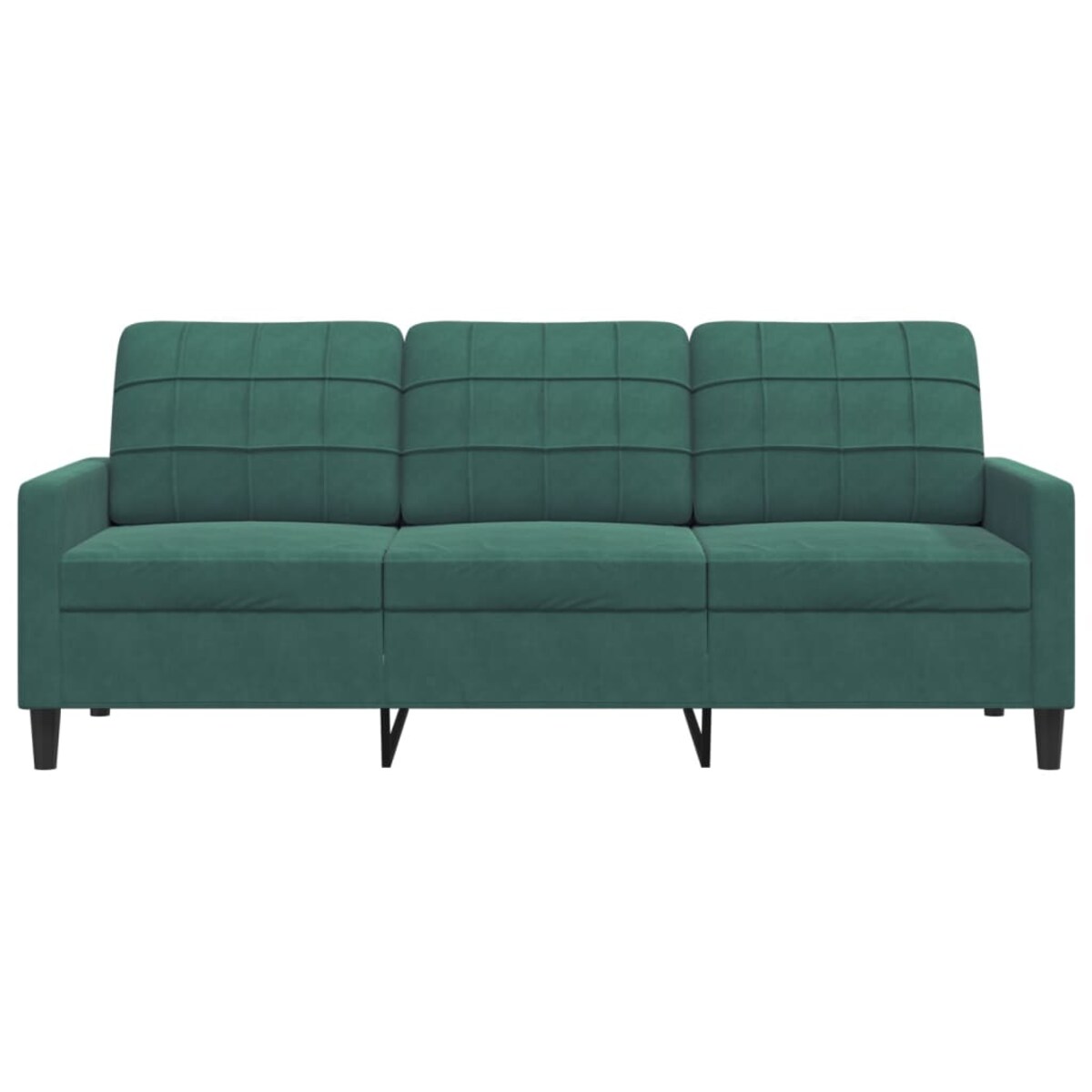 vidaXL Sofa 3-osobowa, ciemnozielony, 180 cm, obita aksamitem