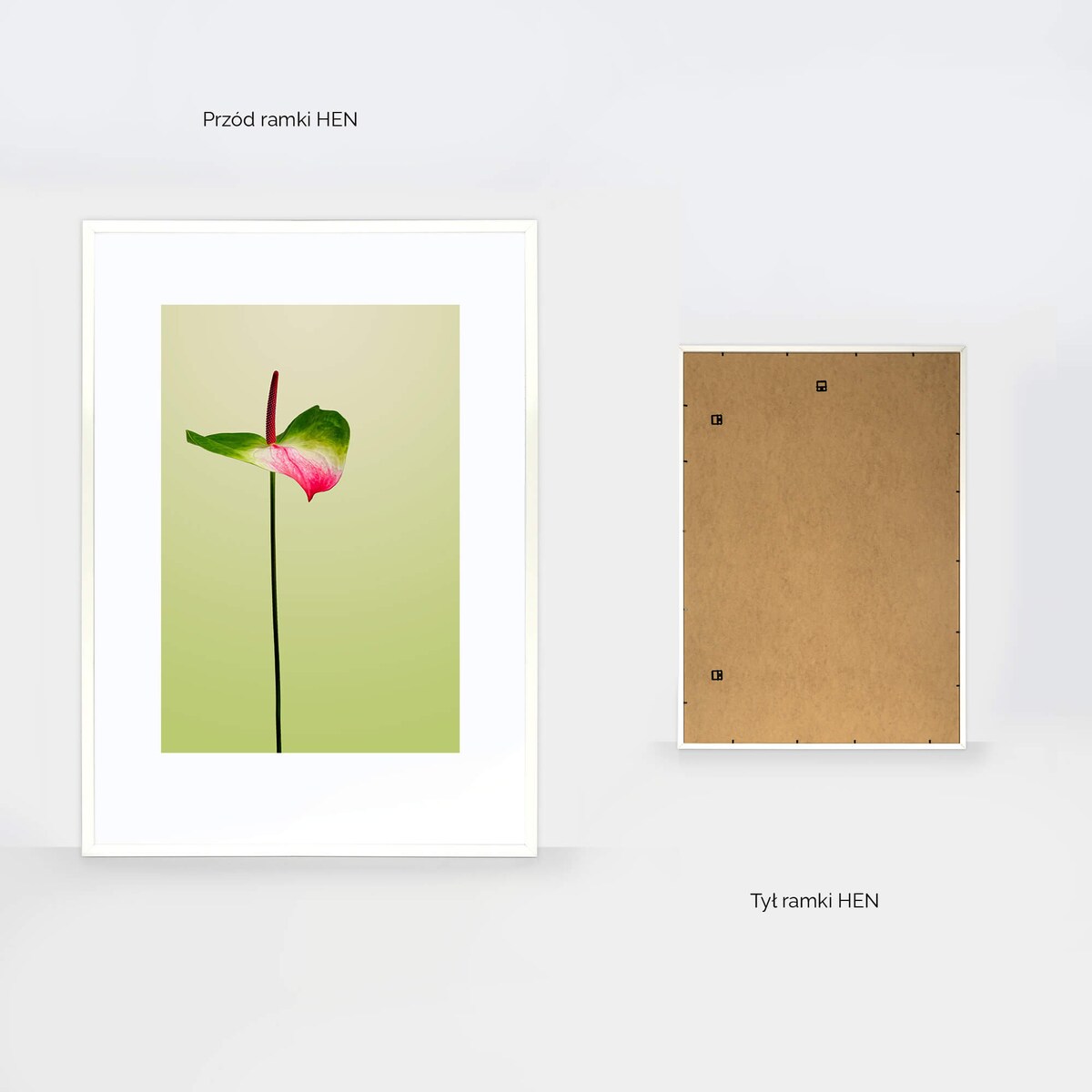 Ramka na zdjęcia 70x100 cm biała rama MDF z plexi do powieszenia pion poziom klasyczna ramka