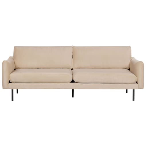 Sofa 3-osobowa welurowa beżowa VINTERBRO