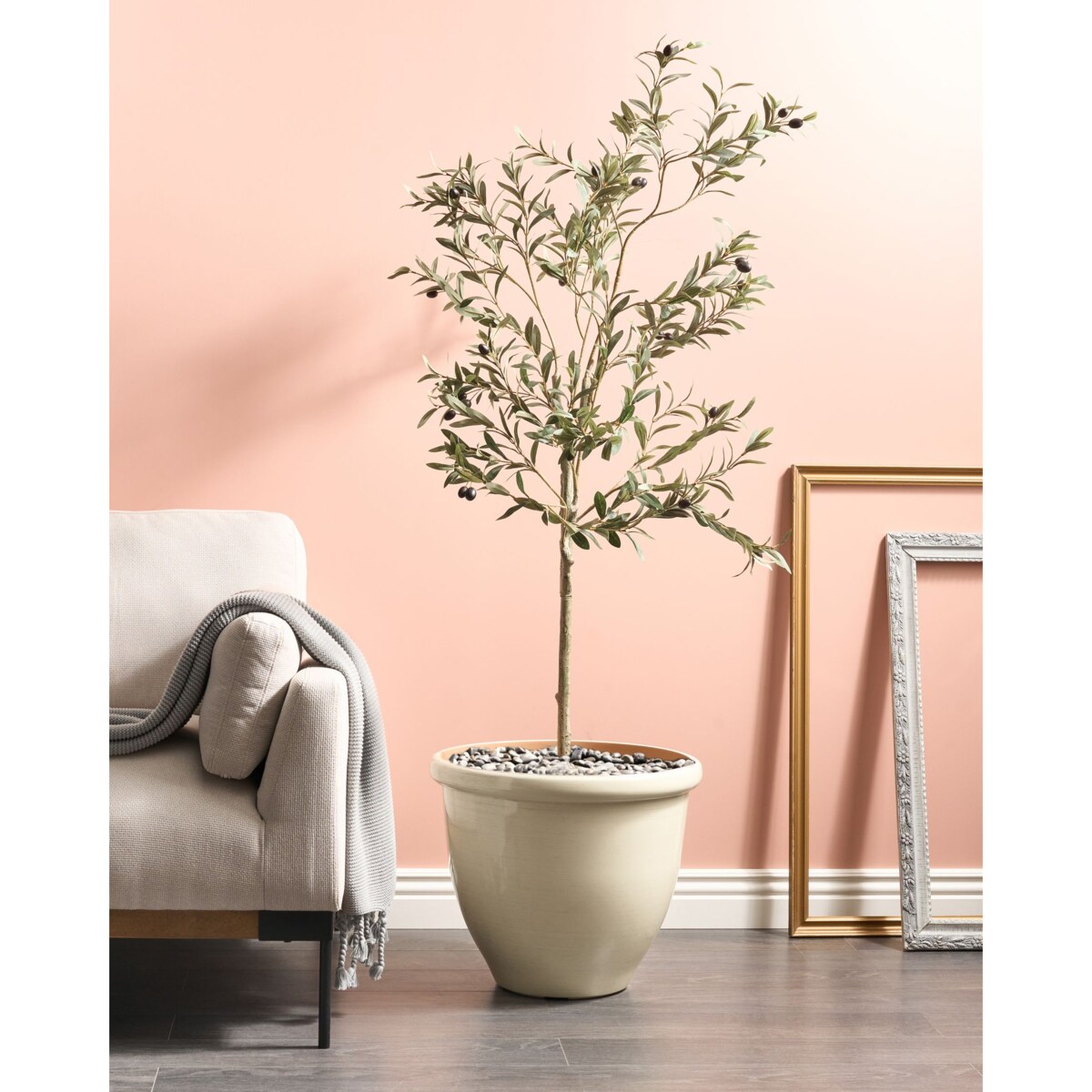 Doniczka TESALIA Plastik Jasnobeżowy