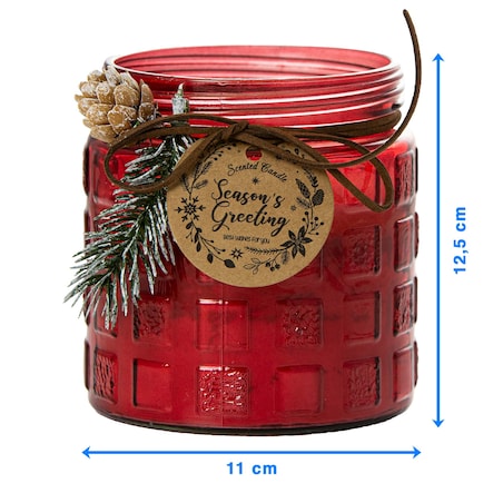 Świeczka Zapachowa Świeca Świąteczna Zapach Drzewny Dekoracja Czerwona