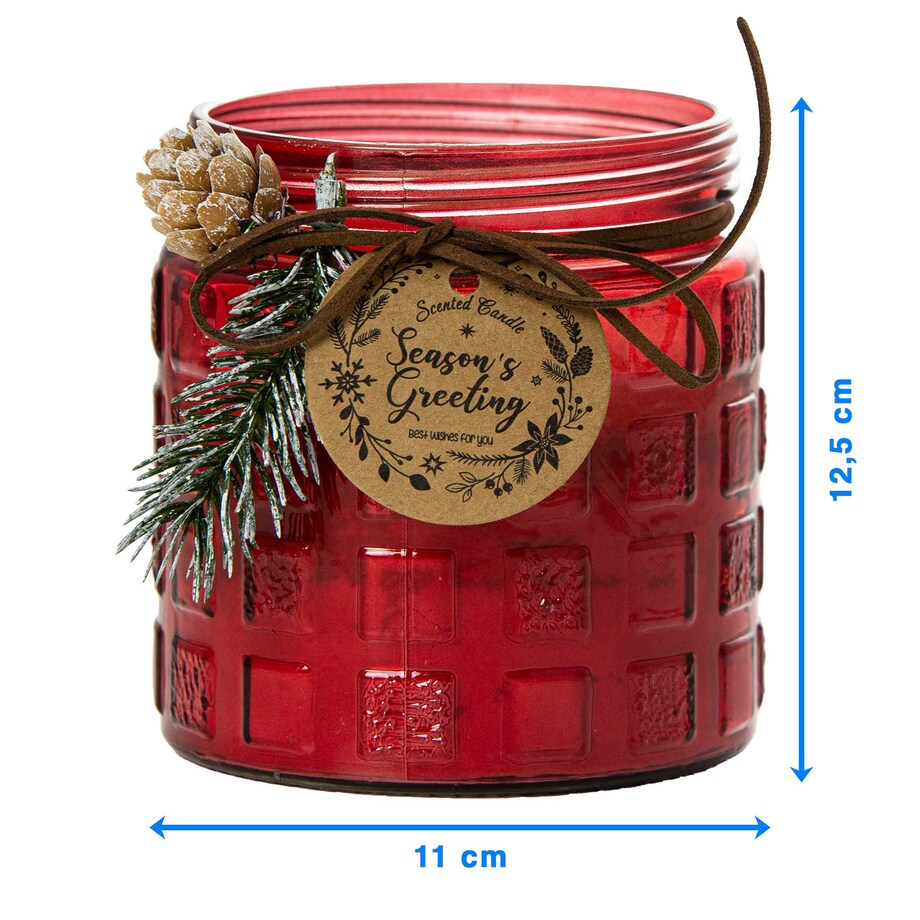 Świeczka Zapachowa Świeca Świąteczna Zapach Drzewny Dekoracja Czerwona