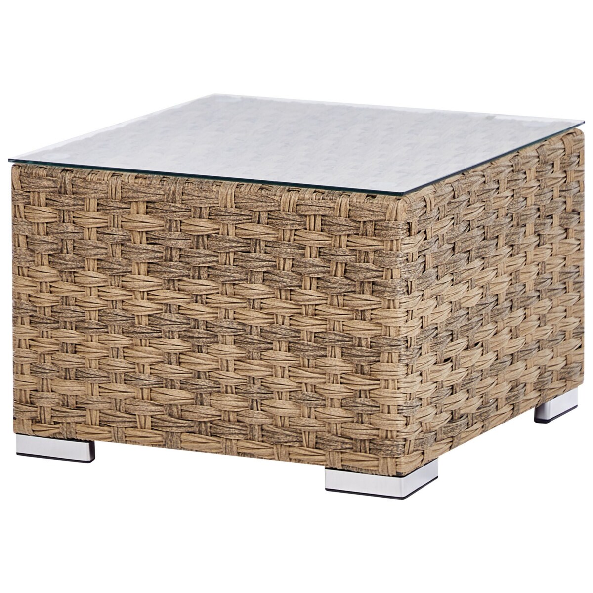 Zestaw ogrodowy modułowy z technorattanu 8-osobowy jasnobrązowy XXL