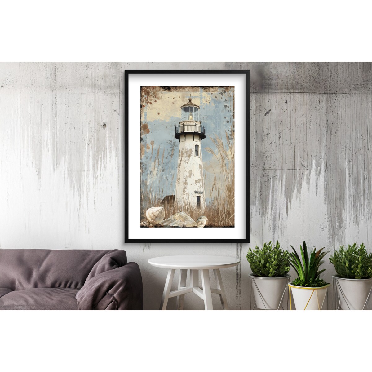 Obraz Plakat z Latarnią morską Dekoracja Vintage na ścianę do salonu