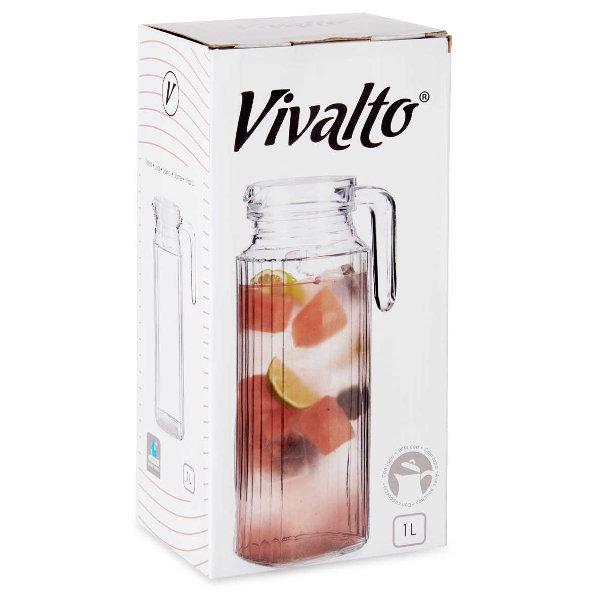 Dzbanek szklany z pokrywką, 1 l