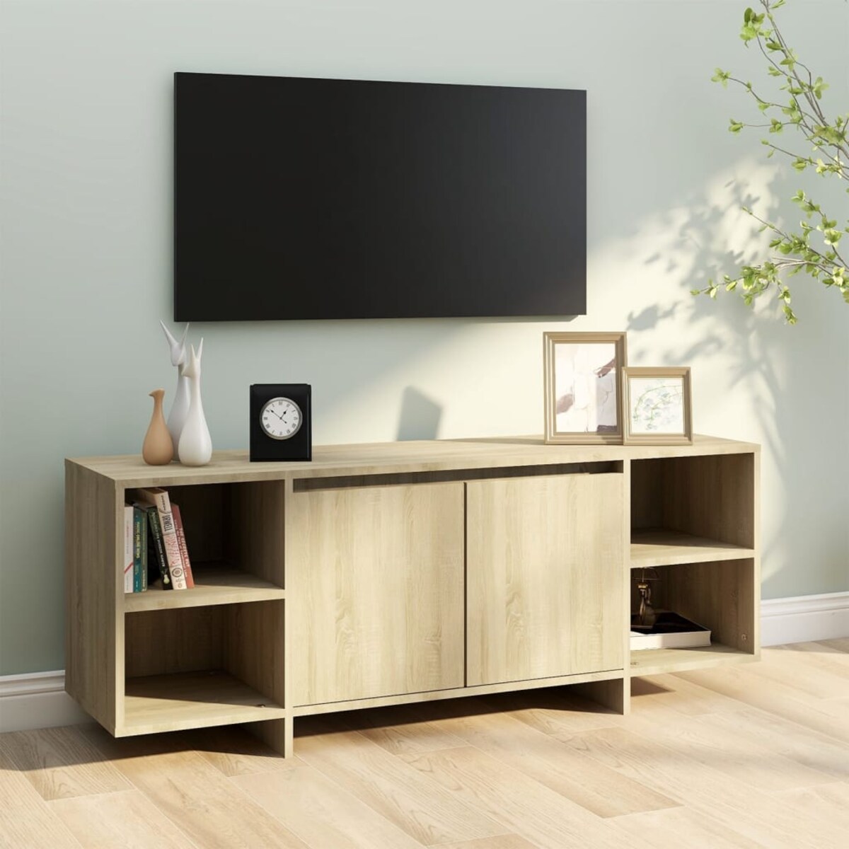 vidaXL Szafka pod TV, dąb sonoma, 130x35x50 cm materiał drewnopochodny