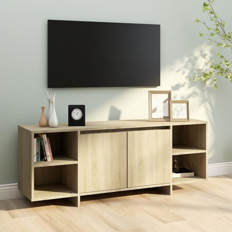 vidaXL Szafka pod TV, dąb sonoma, 130x35x50 cm materiał drewnopochodny