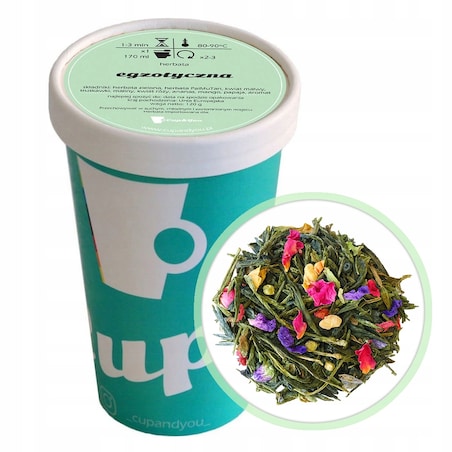 Herbata zielona EGZOTYCZNA truskawki maliny kwiat róży ananas mango papaja - herbata liściasta sypana mieszanka napar susz