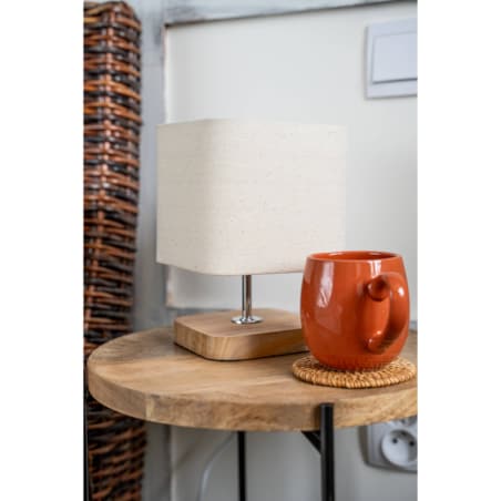Lampa stołowa z kwadratowym abażurem, 24 cm