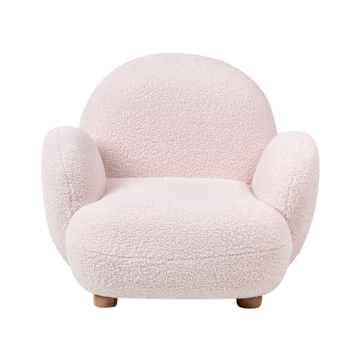 Fotel dziecięcy boucle pastelowy róż HEM