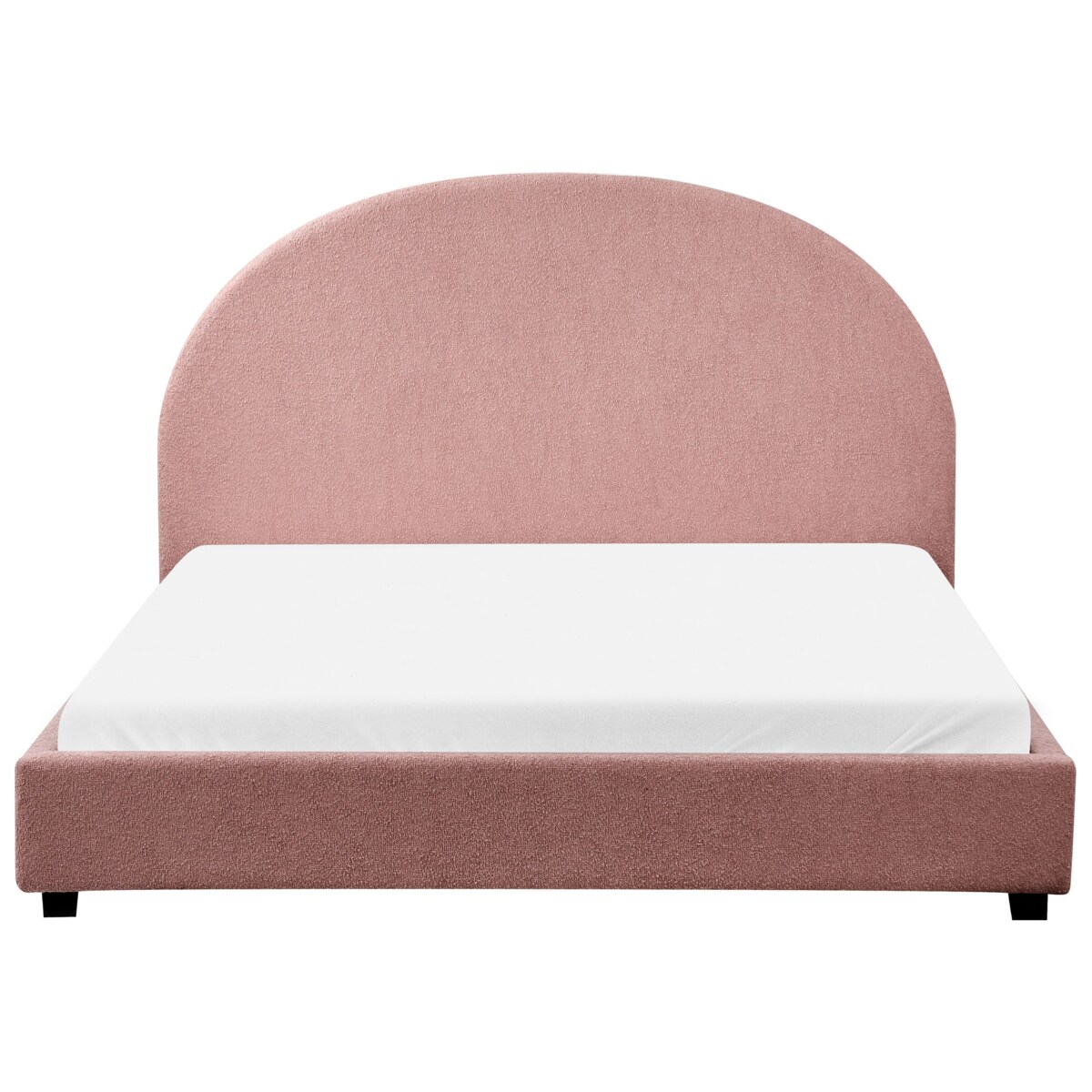 Łóżko Boucle VAUCLUSE 140 x 200 cm Pastelowy róż