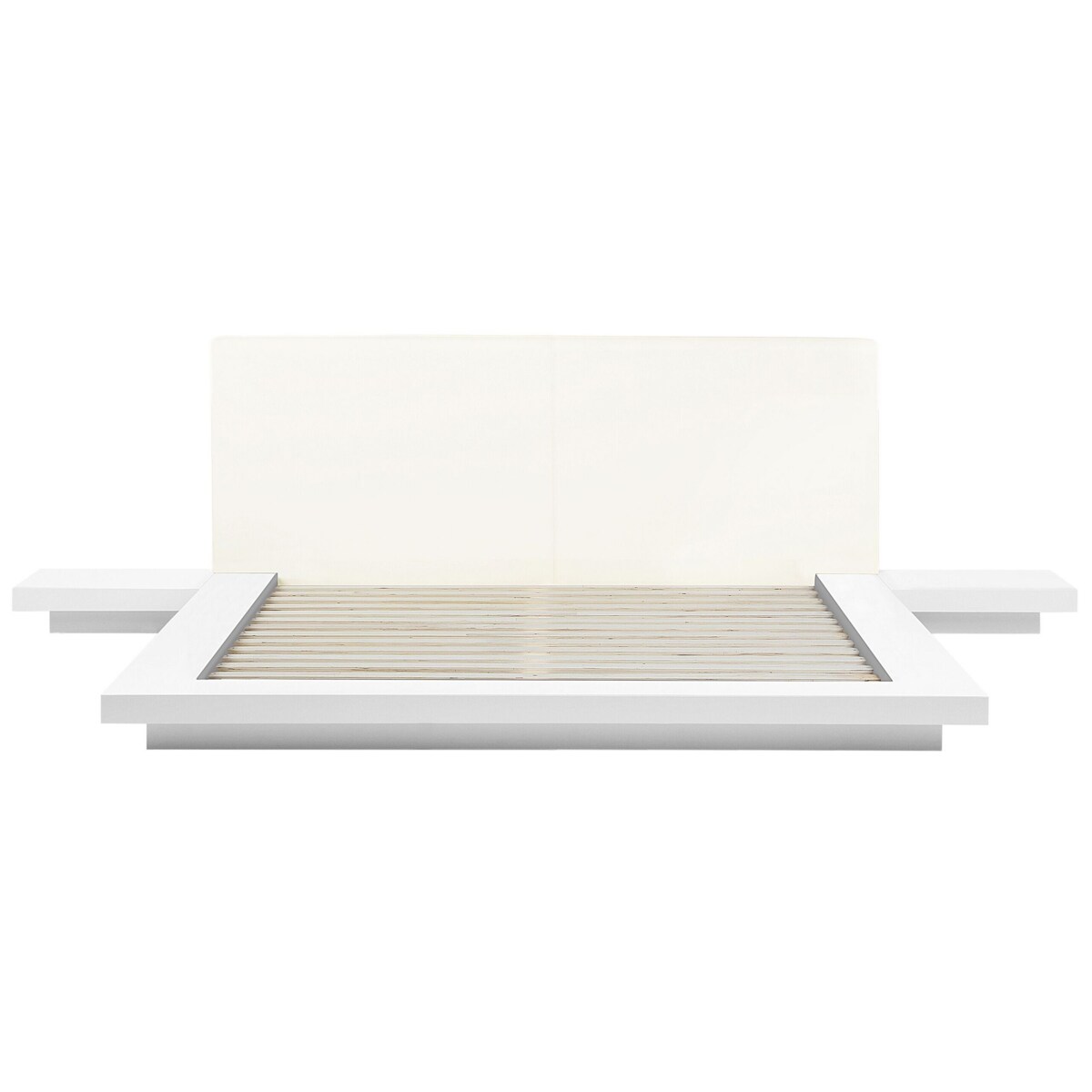 Łóżko ze stolikami nocnymi 160 x 200 cm białe ZEN